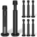 Kolako Door Stopper, 8 Pack Black Door Stops, 4.4 Inch Spring Door Stoppers For Bottom Of Door With Soft Rubber Tip, Modern Door