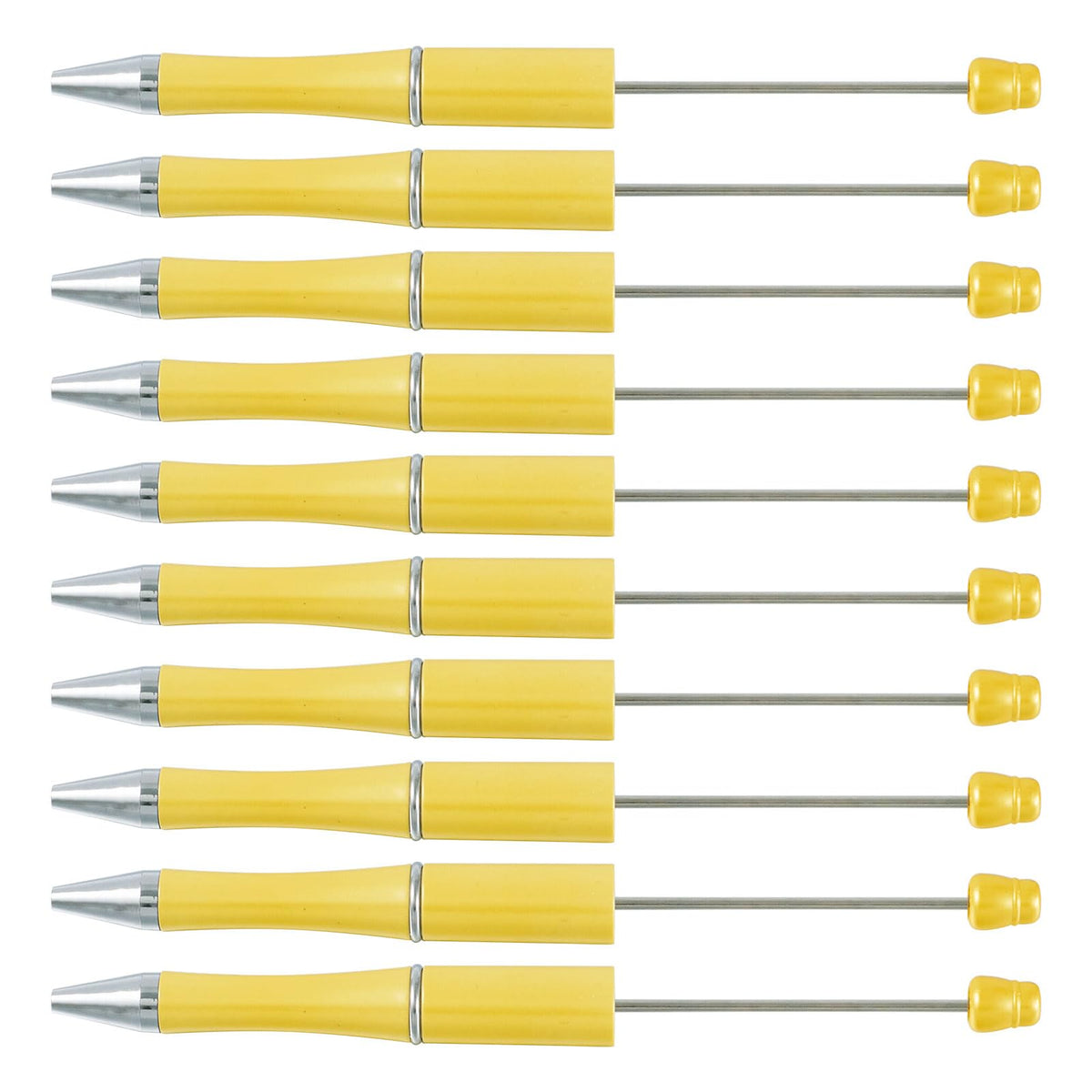 Beadthoven 20Pcs Plastic Beadable Pen, Bead Ballpoint Pen Shaft Black Ink Bead Pens For Diy Pen Decorations Supplies Office Scho