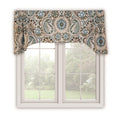 Ellis Curtain Paisley Prism Jacobean Floral Print Lined Arched Valance, 50 by 17-Inch, Latte