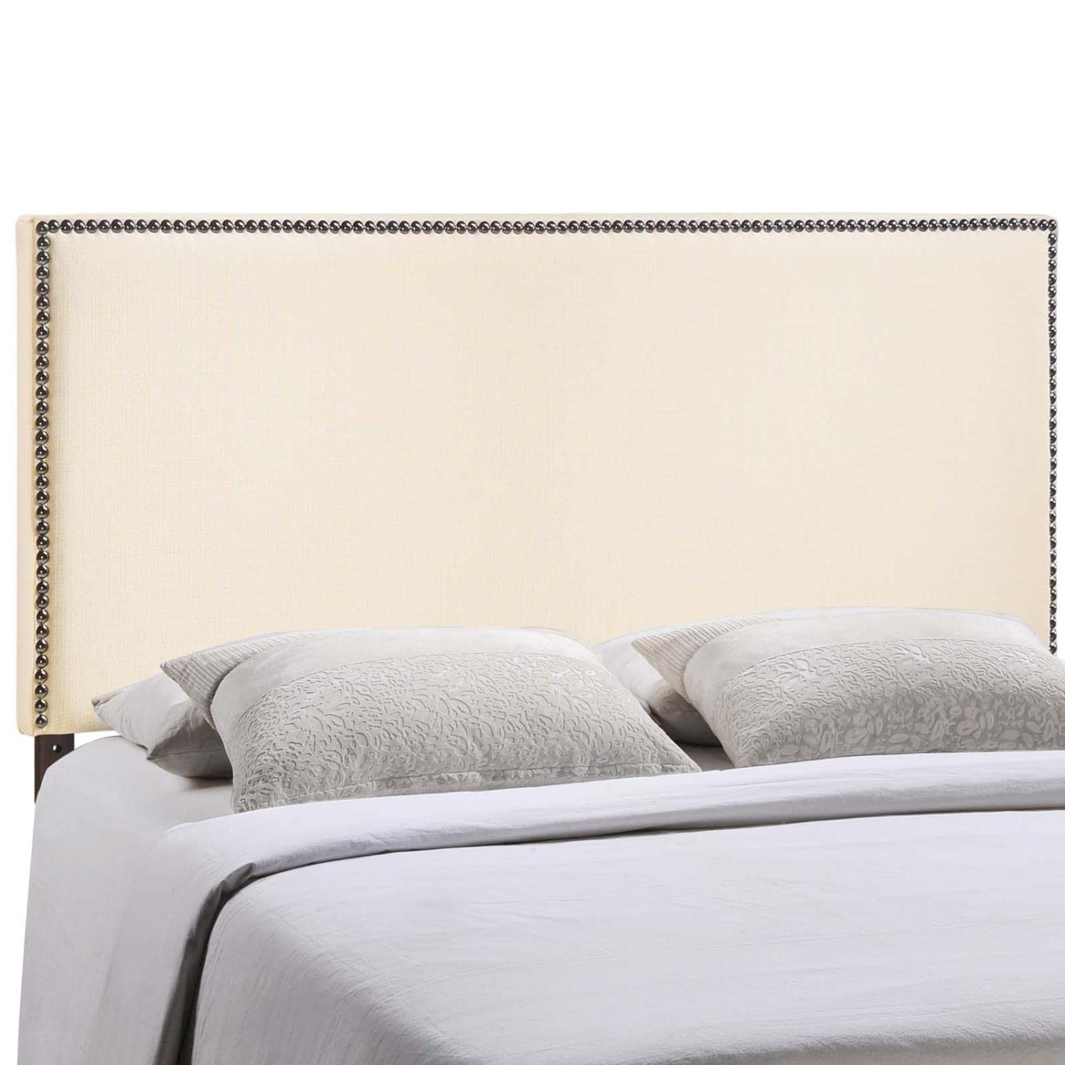 CasaFoyer  Region Linen Fabric Upholstered King Headboard | Spacious & Elegant | Particleboard & Solid Wood | Nailhead Trim | Contemporary Charm | Fits Most King Beds
