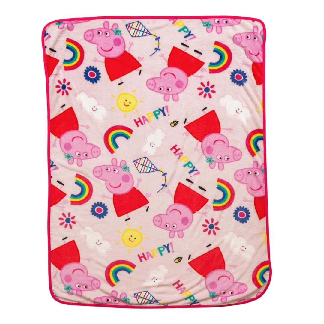Franco Peppa Pig Kids Bedding Super Soft Cozy Silk Touch Throw, 40 In X 50 In, (Officially Licensed Product)