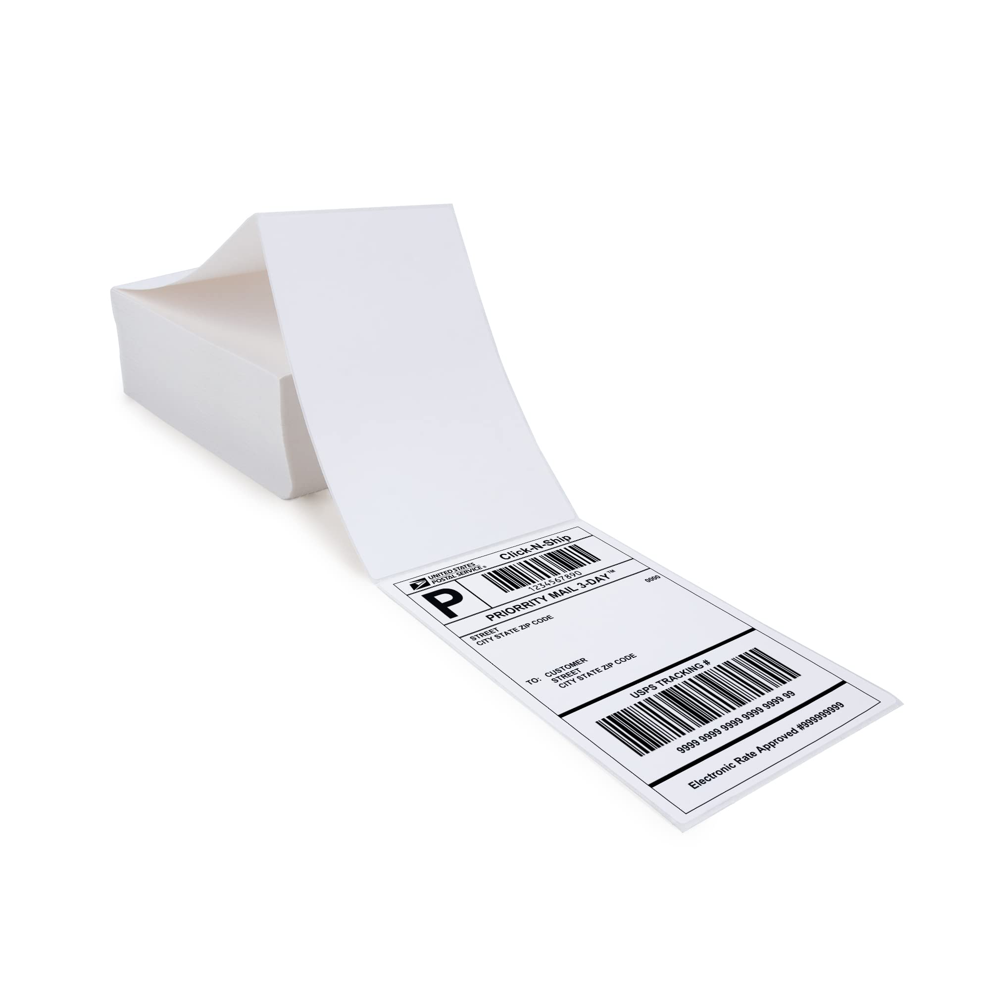 L Liked 4X6 Direct Thermal Labels, 500Pcs Perforated Fanfold, Compatible Zebra & Rollo Printers