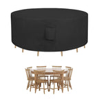 Easy-Going Round Patio Furniture Cover Waterproof Outdoor Dining Table And Chair Cover Anti-Uv Outside Sectional Sofa Set Covers (62' Dia X 28' H, Black)