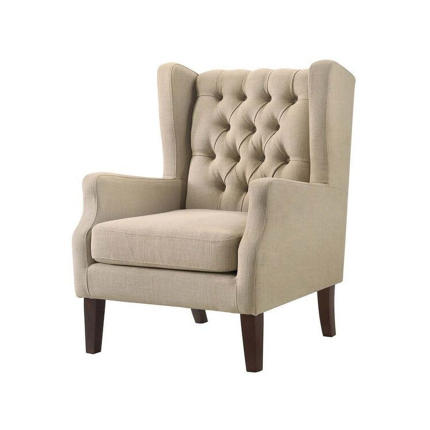 Lilola Home Irwin Gray Linen Button Tufted Wingback Chair