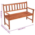vidaXL Classic Outdoor Patio Bench with Cushion - Robust Solid Acacia Wood with Oil Finish, Taupe Cushion Included, Weather-and-Tear Resistant, Easy Assembly - Ideal for Patio, Garden, Backyard