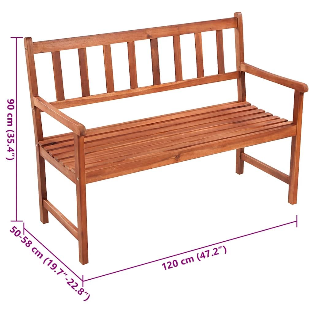 vidaXL Classic Outdoor Patio Bench with Cushion - Robust Solid Acacia Wood with Oil Finish, Taupe Cushion Included, Weather-and-Tear Resistant, Easy Assembly - Ideal for Patio, Garden, Backyard