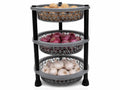 3 Layer Round Plastic Storage Rack Trolley For Vegetables And Fruits, Multipurpose Kitchen Organiser Stand, Random Colour