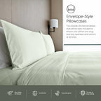 Tafts Bamboo Sheets Full Size Bed Sheets 5 Piece Set, Pure 100% Organic Bamboo, 17” Deep Pockets - Luxuriously Soft, Silky Smooth, Cooling, Double Stitched, Lifetime Quality Guarantee (Green)