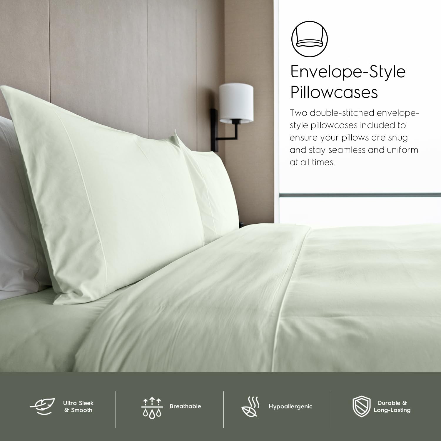 Tafts Bamboo Sheets Full Size Bed Sheets 5 Piece Set, Pure 100% Organic Bamboo, 17” Deep Pockets - Luxuriously Soft, Silky Smooth, Cooling, Double Stitched, Lifetime Quality Guarantee (Green)