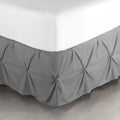 Nestl Dark Grey Bed Skirt Cal King Size, Pinch Pleat Cal King Bed Skirt, 14 ' Inch Drop Cal King Bedskirt, Hotel Quality Grey B