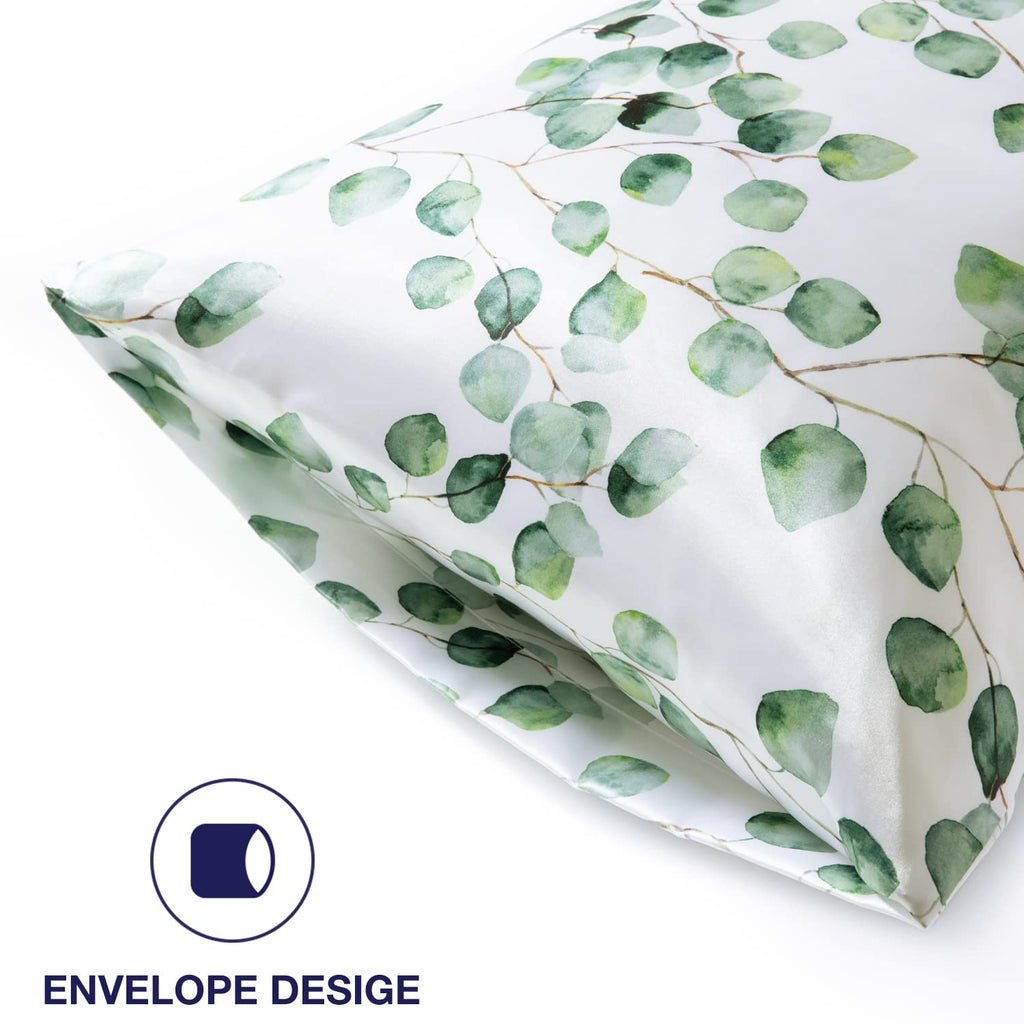 Exq Home Silky Satin Pillowcase For Hair And Skin,Printed Pillow Cases Standard Size Set Of 2 Satin Pillow Case 2 Pack With Enve