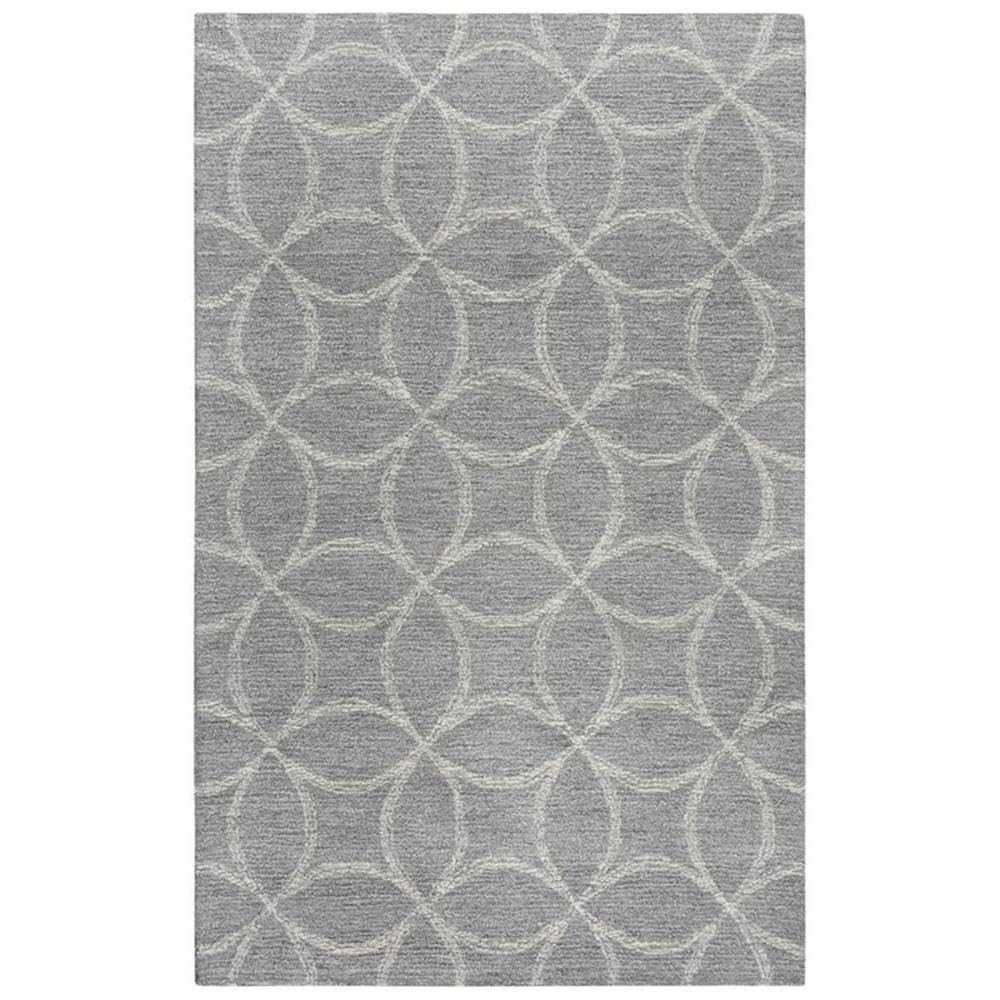 Peace 7'9" X 9'9" Geometric Gray/Gray Hand-Tufted Area Rug