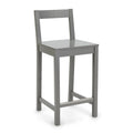 Amazon Basics Wooden Bar Stool with Backrest, Grey, 1 Unit