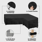 Outdoorlines Waterproof Outdoor Patio Sectional Cover - Uv Resistant & Windproof L-Shaped Patio Furniture Covers For Deck, Lawn And Backyard, 420D Heavy Duty Couch Cover, Right Facing, 104'X83', Black