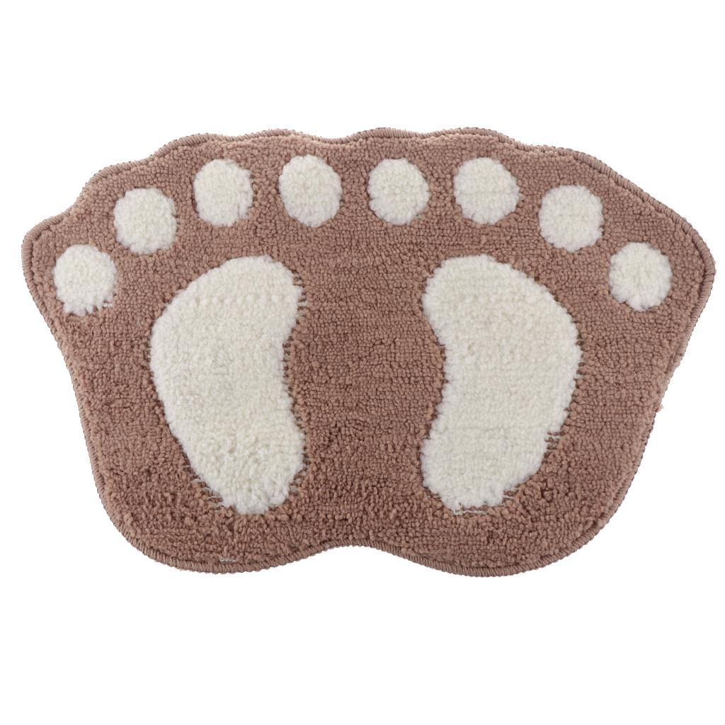 Enakshi Cute Big Feet Bathroom Mat Door Mat Foot Print Floor Rug Khaki 48x67cm|Home & Garden | Bath | Bathmats Rugs & Toilet Cov