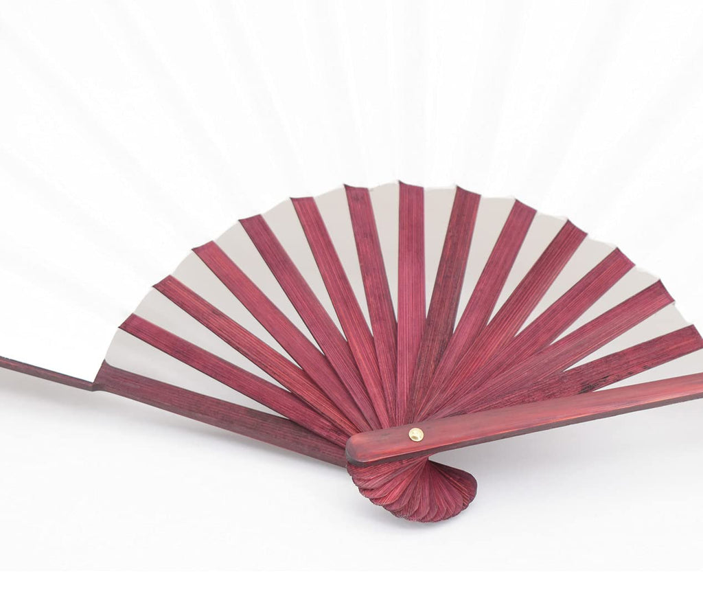 Honshen Chinese Folding Fan White Hand Fans Bamboo Fan With Traditional Chinese Arts Handicraft (White)