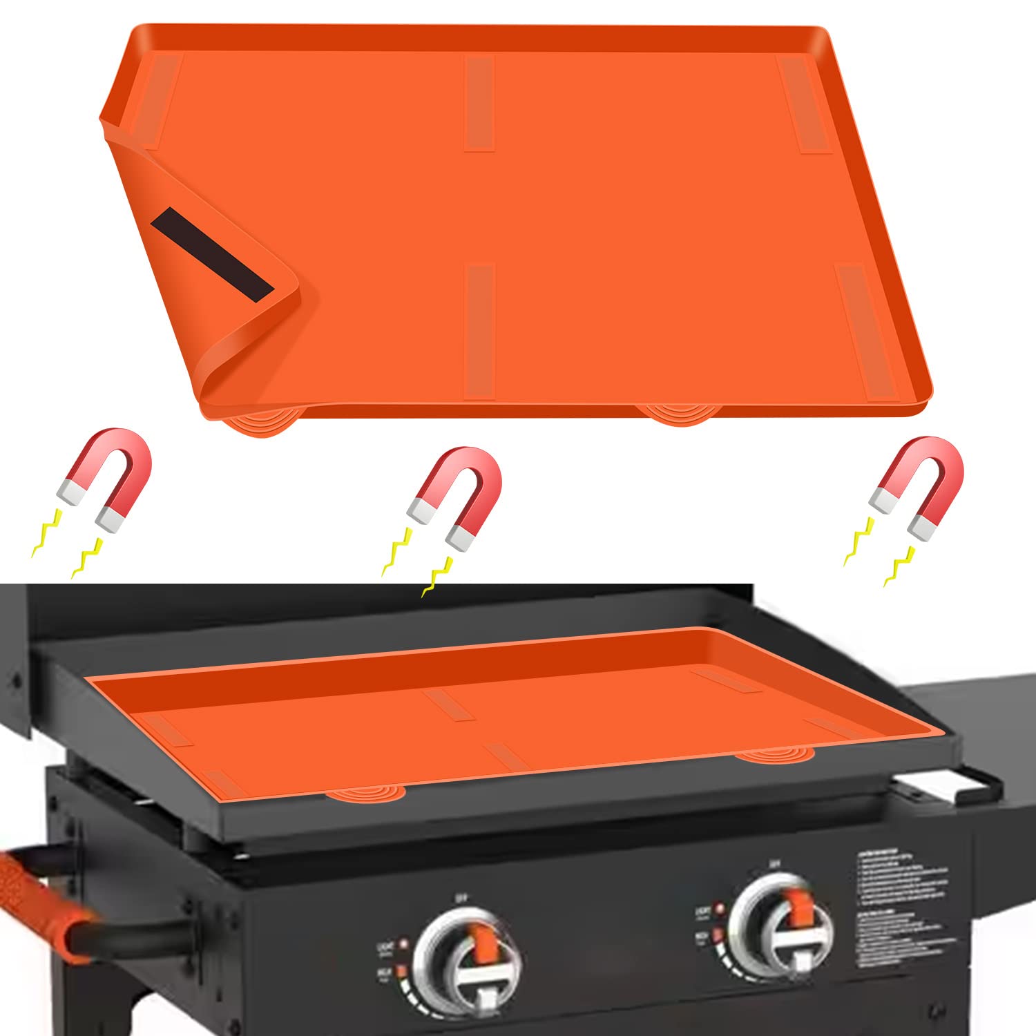 22' Griddle Mat Silicone For Blackstone, Magnetic Protective Cover Mats Blackstone Griddle Top Covers For Blackstone Protector