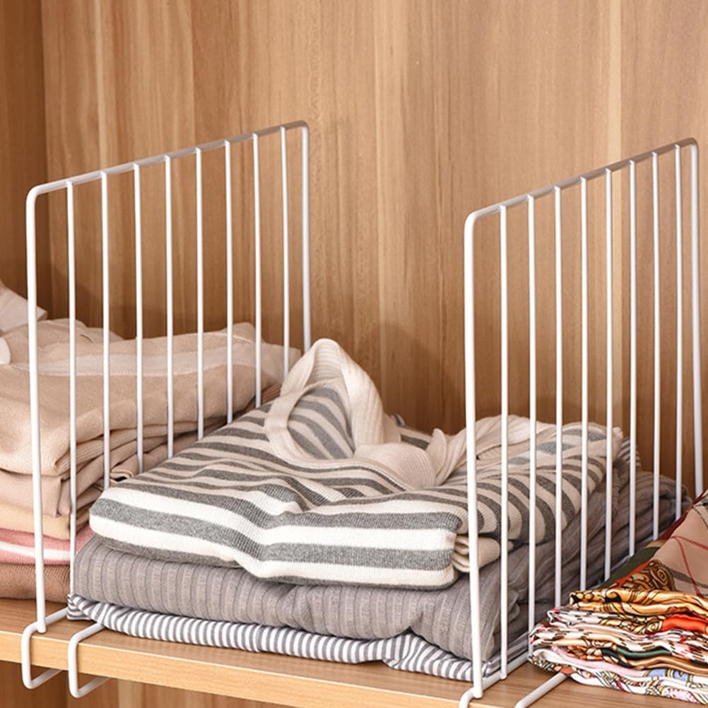 Shelf Dividers for Closet Organization, Metal Clip on Shelf Separators