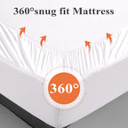 Bamboo Viscose Fitted Sheet 1 Pack Split King Size Only,400 Thread Count 2-Pack 80''X39'',8-16'' Deep Pocket,Bottom Sheet Colorf