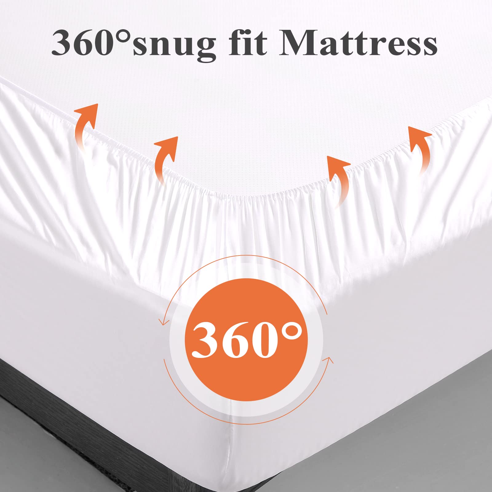 Bamboo Viscose Fitted Sheet 1 Pack Split King Size Only,400 Thread Count 2-Pack 80''X39'',8-16'' Deep Pocket,Bottom Sheet Colorf