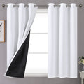 Youngstex White 100% Blackout Curtains For Small Window 40 Inches Length, Double Layer Full Light Blocking Noise Reduce Bedroom