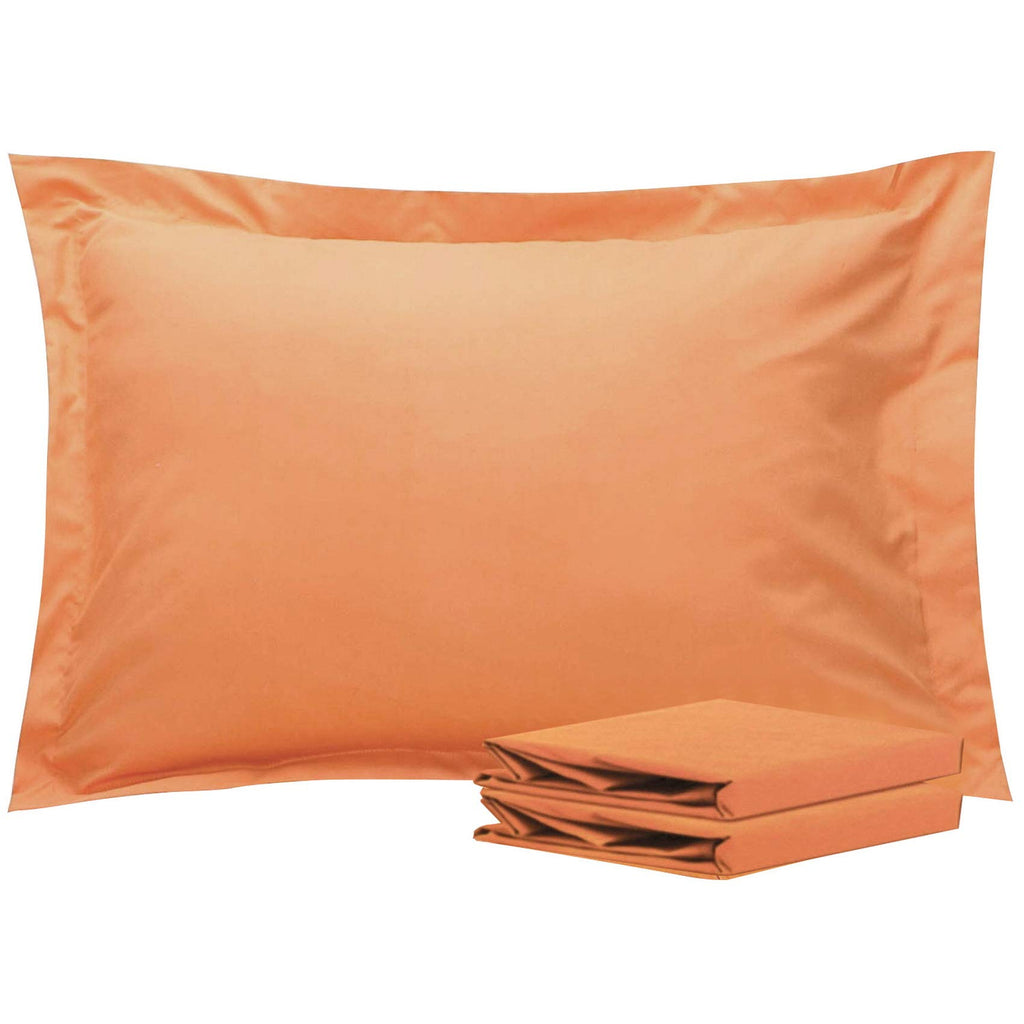 Ntbay 100% Brushed Microfiber Standard Pillow Shams Set Of 2, Super Soft And Cozy, Wrinkle, Fade, Stain Resistant 20X26 Inches Oxford Pillowcases, Pale Orange