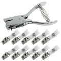Slot Punch & 10 Pcs Metal Badge Clips With Pvc Straps, Senhai Badge Hole Punch Plier Puncher Tool For Pvc Id Card Holders Hand H