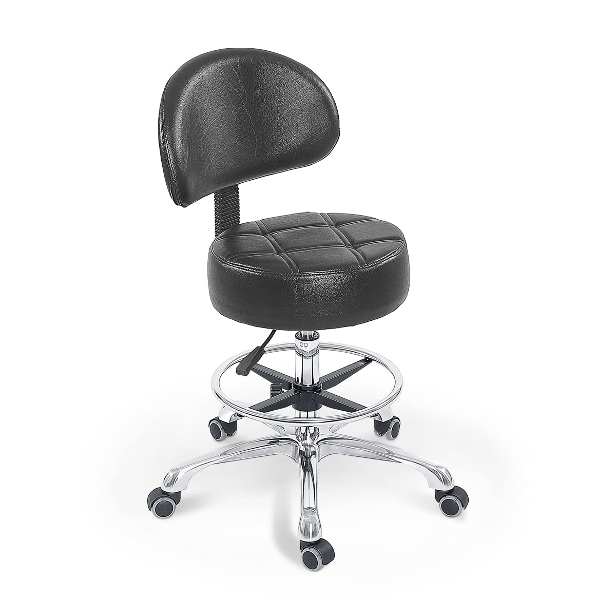 Grace&Grace Height Adjustable Swivel Stool with Extra Large Extra Thick Seat for Ultimate Comfort for Salon, Studio, Shop, Kitch