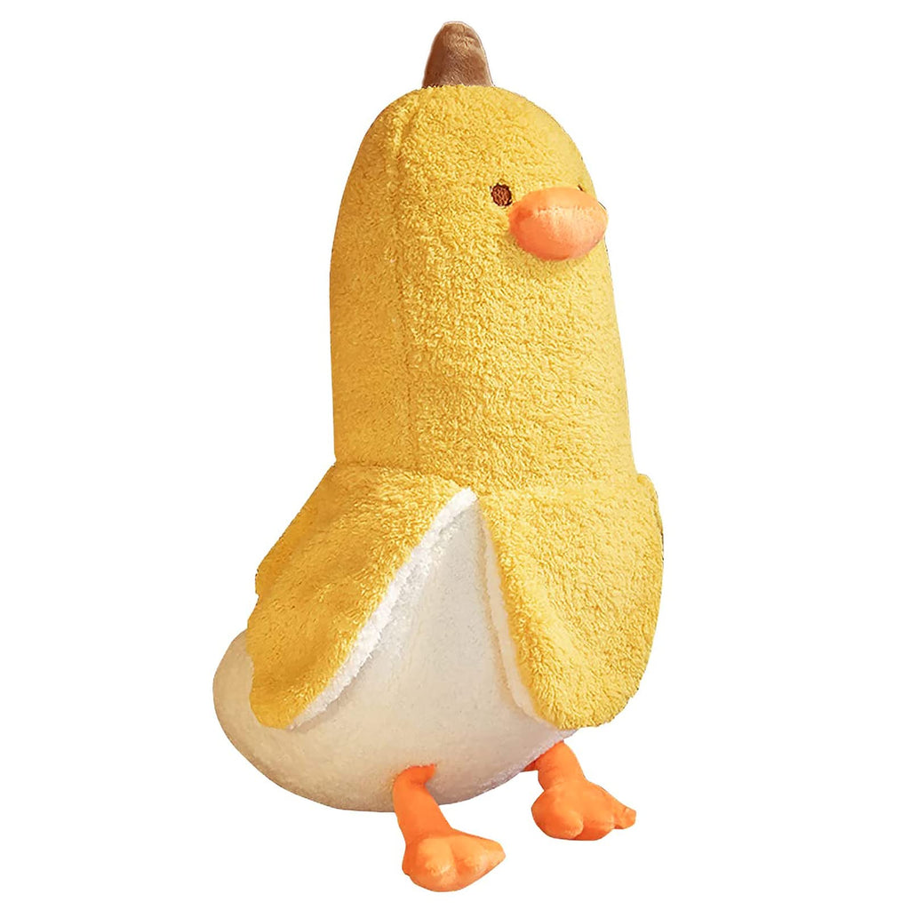PEACH CAT Banana Duck Plush Toy Cute Plushie Hugging Plush Pillow Duck Stuffed Animal for Girls and Boys Yellow 27.5'