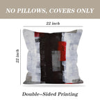Alricc Red And Grey Pillow Cover, Modern Black White Decorative Throw Pillow Cushion Cover For Bedroom Sofa Living Room 22 X 22