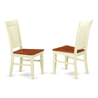 East West Furniture DOWE5-BMK-W Dover 5 Piece Modern Set Includes a Rectangle Wooden Table with Butterfly Leaf and 4 Dining Room Chairs, 42x78 Inch, Buttermilk & Cherry