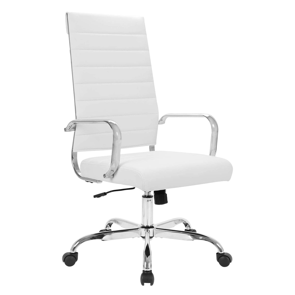 Landsun Home Office Chair Ribbed Leather High Back Executive Swivel Computer Desk Chairs With Wheels And Armrests Soft Padded Ad