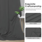 Easy-Going Blackout Door Curtains For Bedroom, Solid Thermal Insulated Grommet And Noise Reduction Window Drapes, Room Darkening Curtains For Living Room, 1 Panel (100X96 In, Gray)
