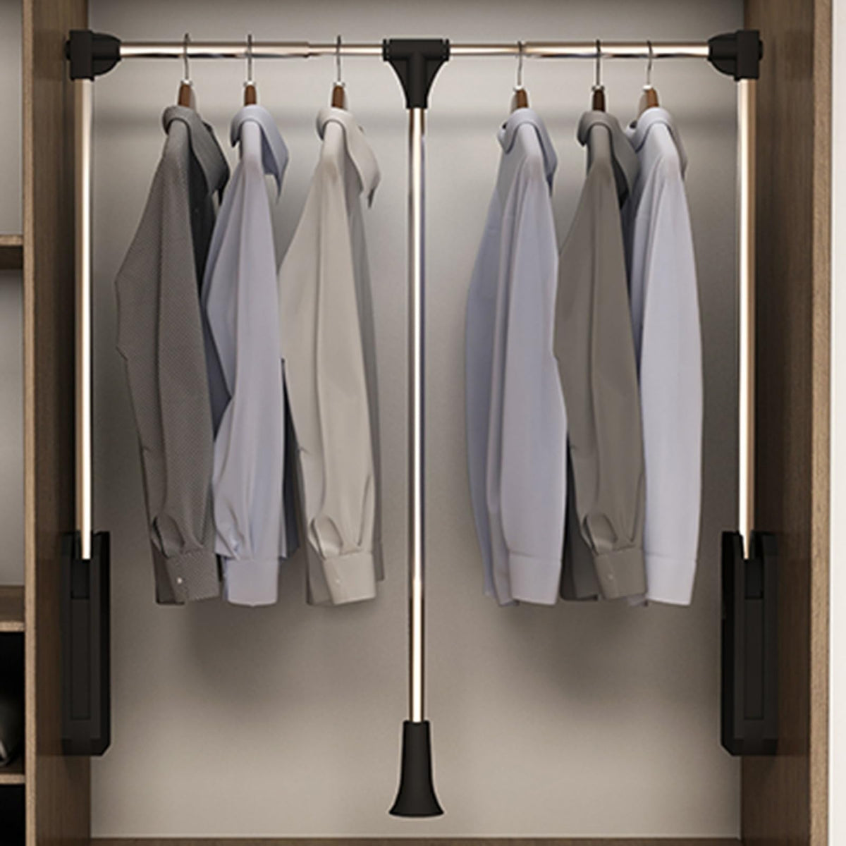 Adjustable Pull Down Closet Rod Organizer,600830mm,Black
