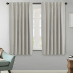 H.Versailtex Blackout Curtains Thermal Insulated Window Treatment Panels Room Darkening Blackout Drapes For Living Room Back Tab/Rod Pocket Bedroom Draperies (2 Panels, Pale Oak, 52 X 63 Inch)