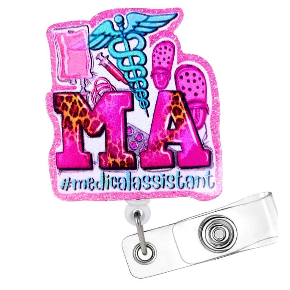 Ma Cma Badge Reel For Medical Assistant & Certified Medical Assistant; Nurse, Nurses, Nursing Assistant Id Lanyard Retractable H
