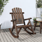 vidaXL Outdoor Patio Rocking Chair, Rustic Solid Wood Spruce, 27.2"x37.8"x39.8", Garden Seating with Comfortable Design, Durable & Stable, Brown Dark Finish, Assembly Required