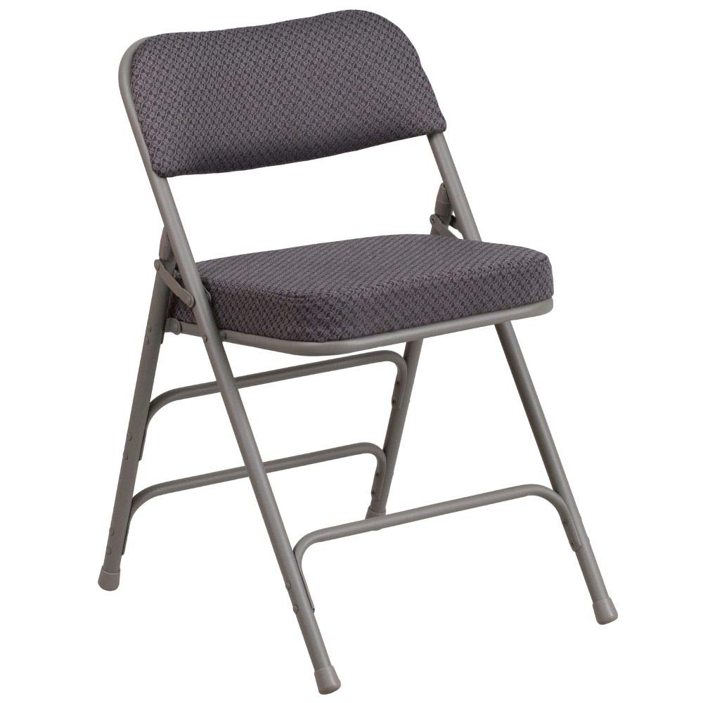 Flash Furniture Hercules Series Metal Folding Chairs With Cushioned Seat, Fabric Upholstered Chairs W/ 300-Lb. Static Weight Cap