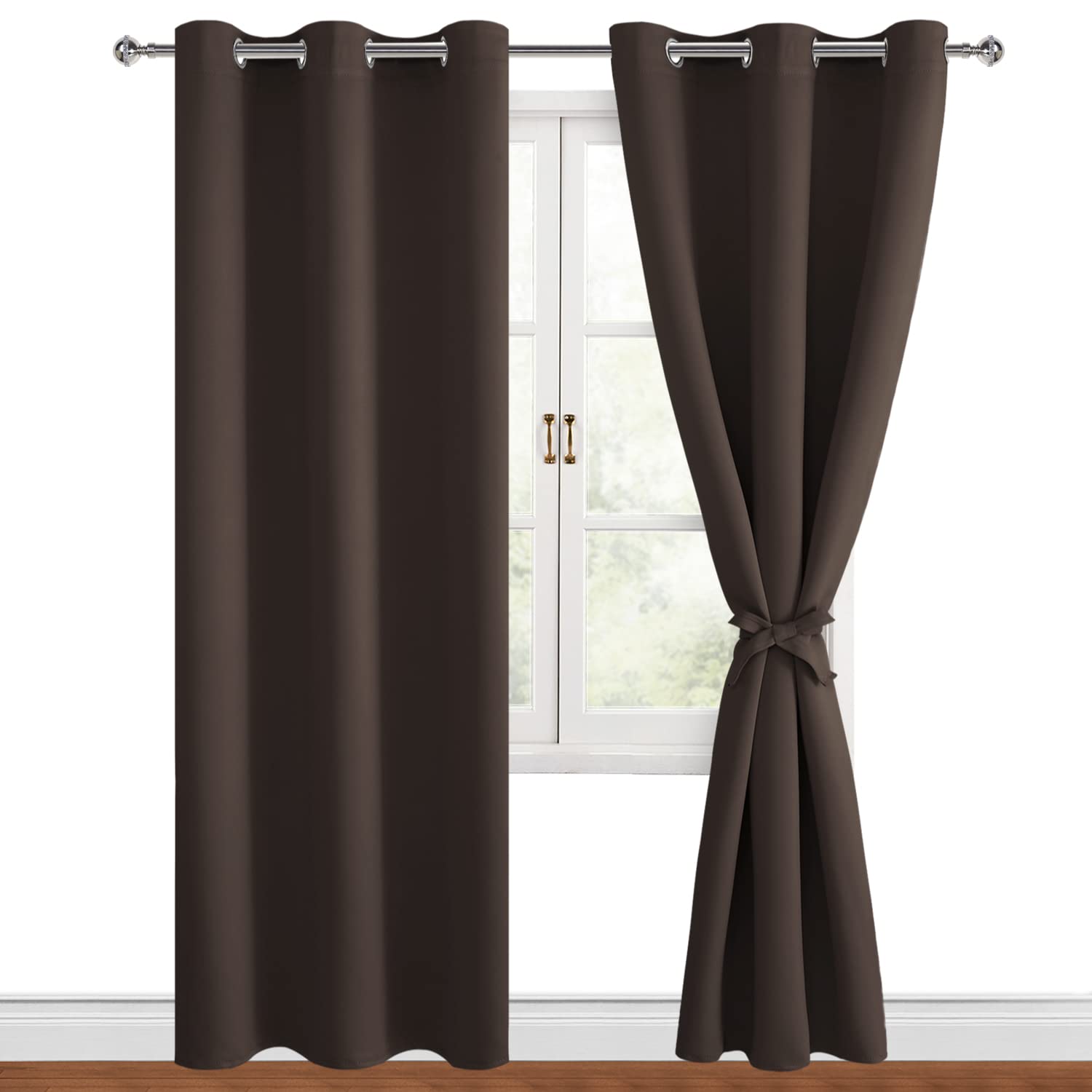 Hiasan Blackout Curtains for Bedroom, 42 x 84 Inches Long - Thermal Insulated & Light Blocking Window Curtains for Living Room, 