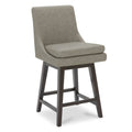 Chita Counter Height Swivel Barstool, Fsc Certified Upholstered Bar Stool, 26.8' H Seat Height, Pu Leather In Stone Gray