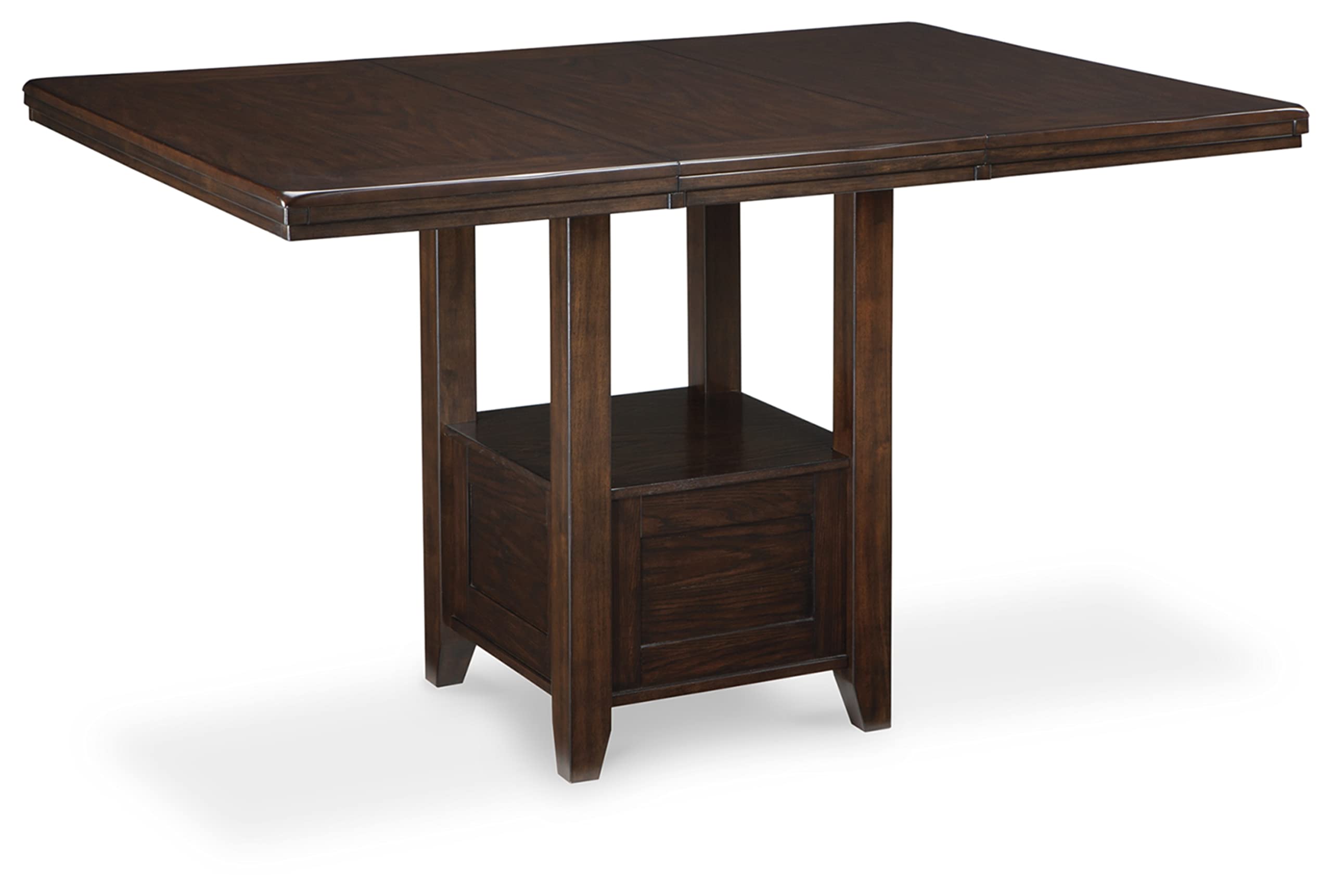 Signature Design By Ashley Haddigan Traditional Rectangular 36' Counter Height Dining Extension Table, Dark Brown