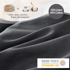 Simple&Opulence French Linen Duvet Cover Set 104''X 92''- 3 Pieces (1 Comforter Cover,2 Pillowcases)-Natural Flax Cotton Blend-S