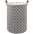 Maxsilan 60L Large Laundry Basket with Drawstring, Collapsible Laundry Hamper with Handle, Round Folding Washing Storage for Bed