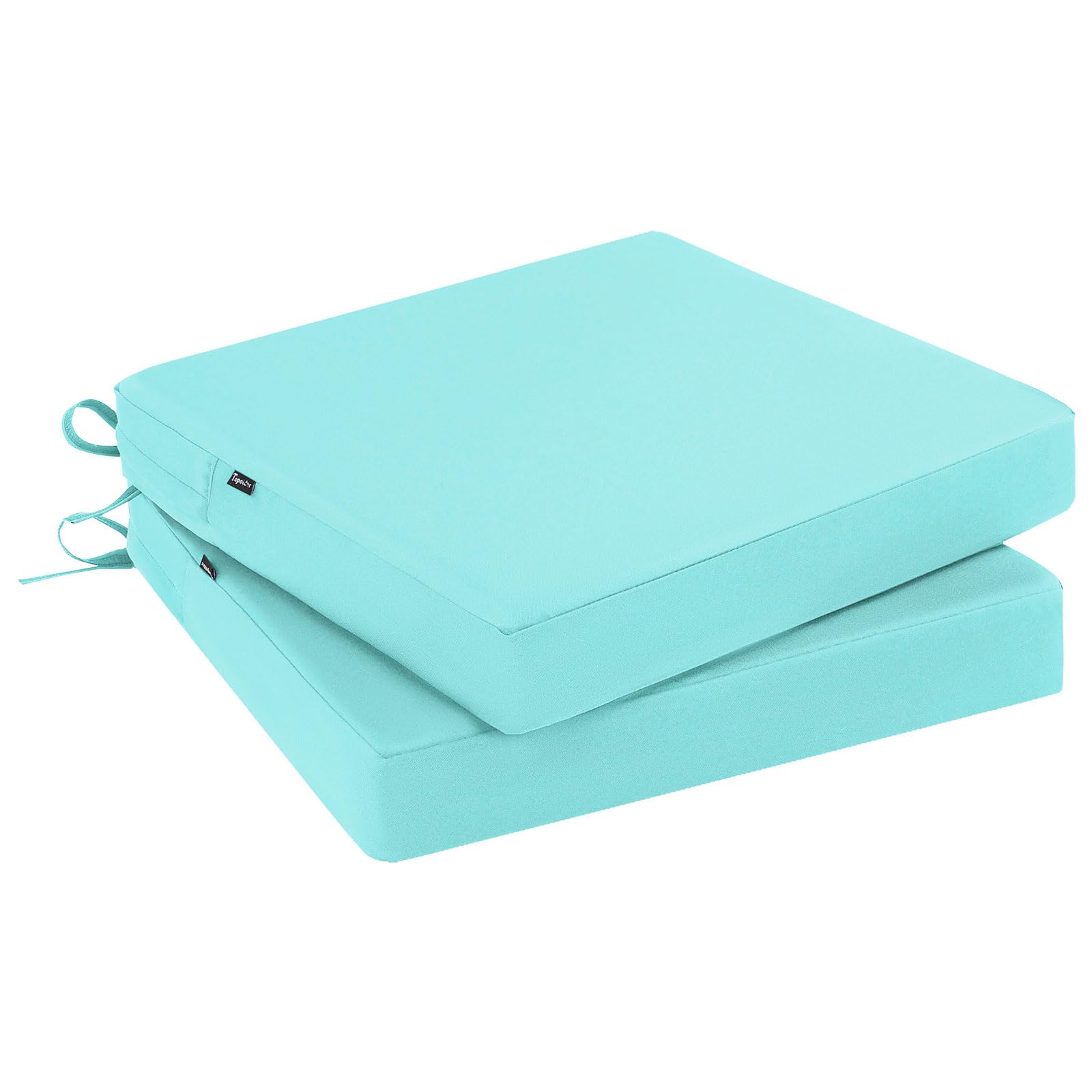 Topotdor Outdoor Chair Cushions Set Of 2, 18.5'X16.5'X3' Waterproof Patio Chair Cushions For Outdoor Furniture, Square Corner
