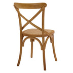 Modway Gear Rustic Modern Farmhouse Elm Wood Rattan Dining Chair In Walnut