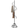 MyGift Black Metal Freestanding Scarf Holder Stand and Belt Display Organizer with 25 Rings and Spiral Design, Decorative Shawl 