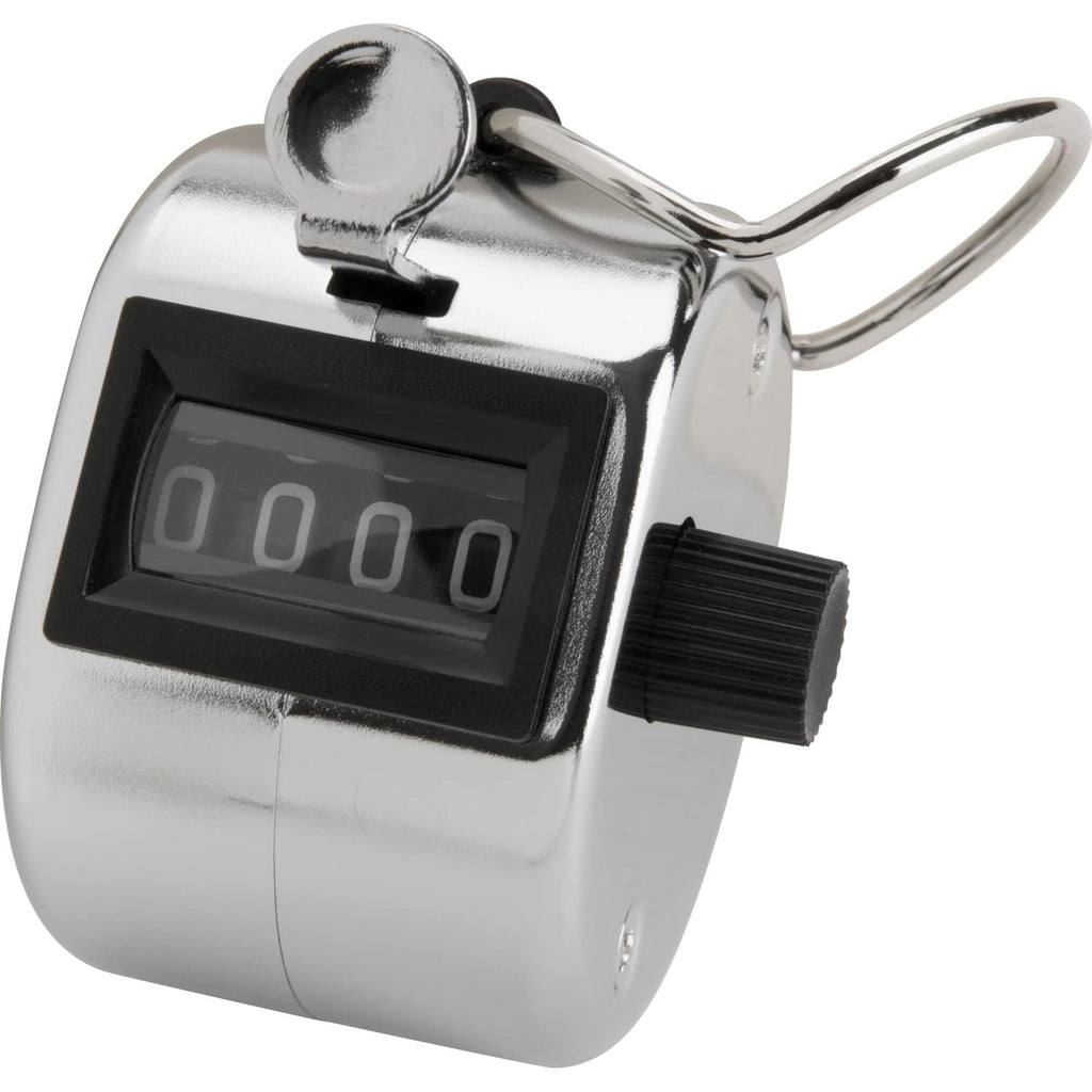Sparco 24100 Tally Counter, W/ Finger Ring, 4 Figure, Silver