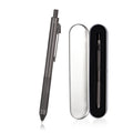 Smttw 4 In1 Multi-Function Refillable & Retractable Ballpoint Pen + 0.7Mm Mechanical Pencil, Fine Point, Grey Metal Barrel, With