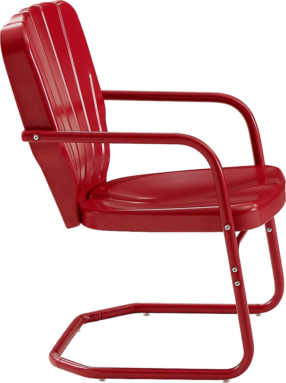 Crosley Furniture Ridgeland 2-Piece Outdoor Chair Set, Retro Metal Patio Chairs for Dining, Porch, Deck, Red