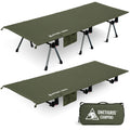 ONETIGRIS SUPRANUBIS Camping Cot, Height Adjustable with Cot Leg Extenders, Strong Support 330lbs, Lightweight Comfortable Foldi